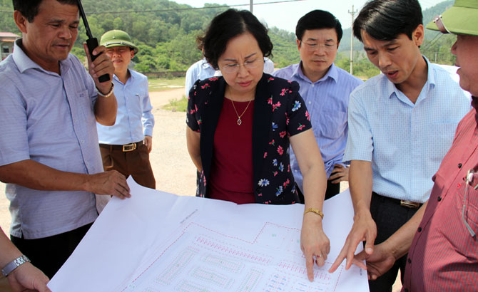 Phó Chủ tịch UBND tỉnh Nguyễn Thị Thu Hà kiểm tra dự án khu đô thị, khu dân cư tại huyện Yên Dũng