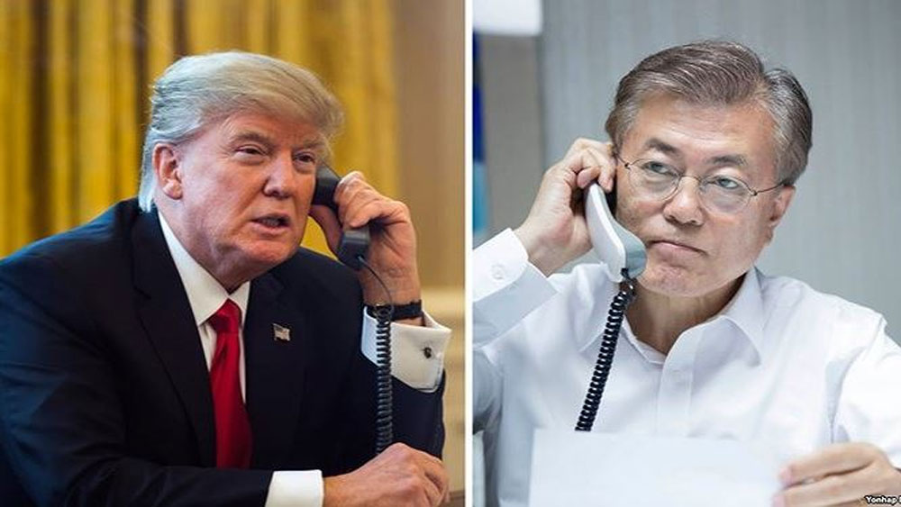 Tổng thống D.Trump sẽ điện đàm với Tổng thống Hàn Quốc về kết quả cuộc gặp thượng đỉnh sớm nhất có thể