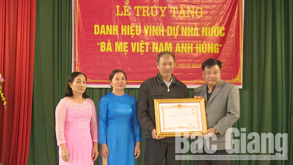 Mẹ Dương Thị Hiển được truy tặng Danh hiệu vinh dự Nhà nước “Bà mẹ Việt Nam Anh hùng”