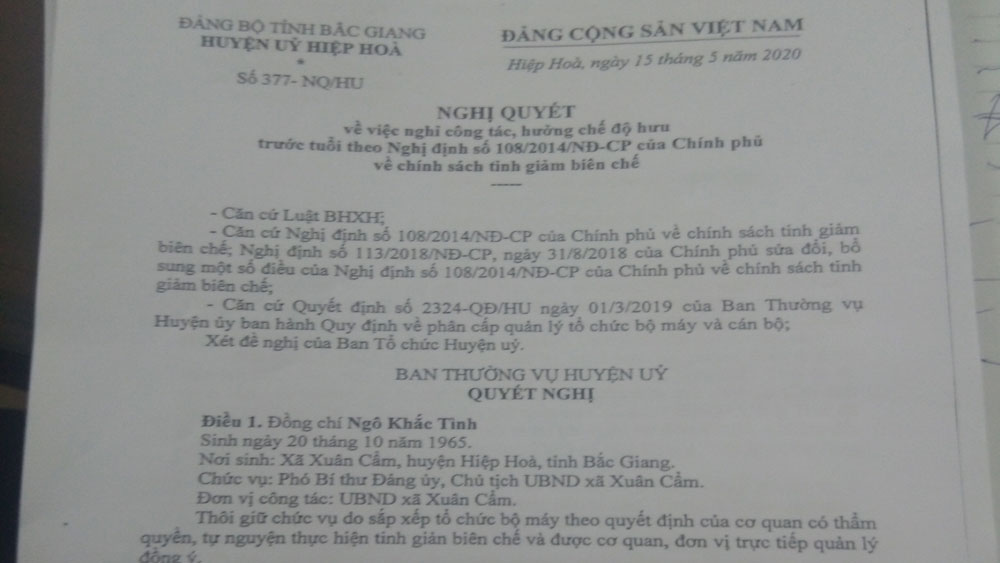 Xã Xuân Cẩm (Hiệp Hòa): Bị tố sử dụng bằng giả, ba cán bộ xin nghỉ việc