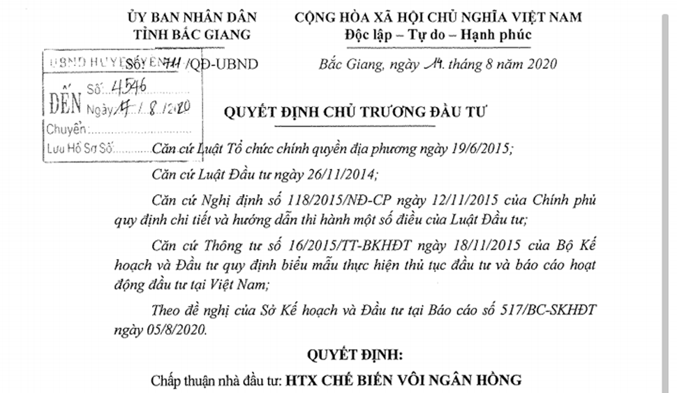 Yên Thế: Thu hút 4 dự án vào địa bàn