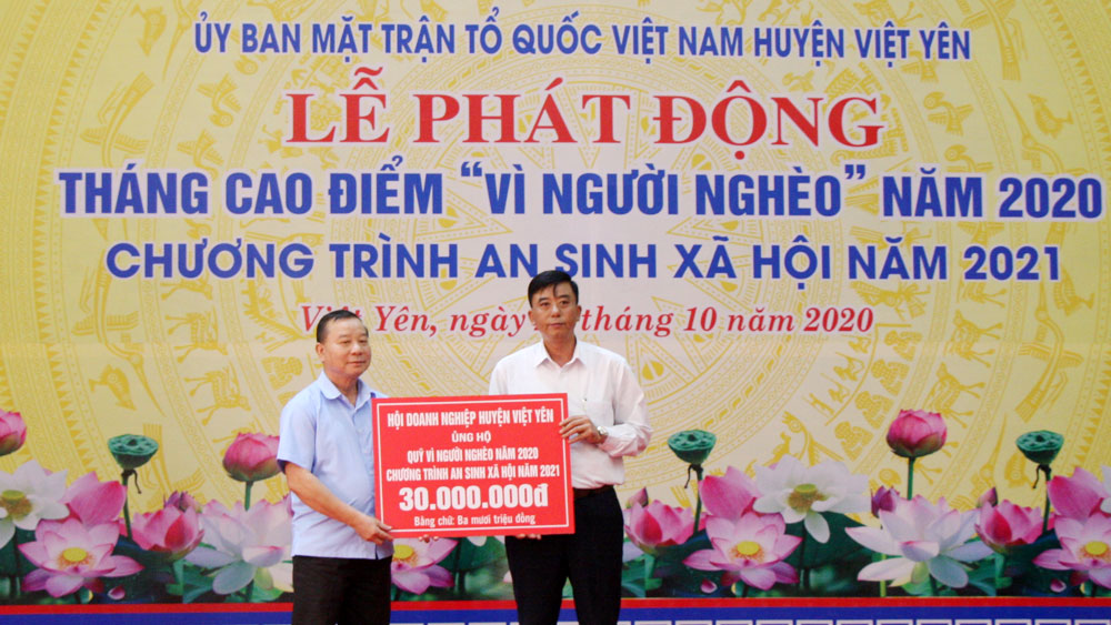 Việt Yên: Hơn 1,3 tỷ đồng ủng hộ Quỹ “Vì người nghèo”
