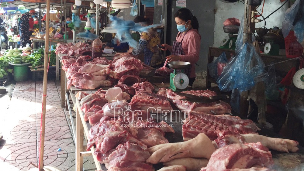 TP Bắc Giang: Giá thịt lợn tại các chợ tăng cao