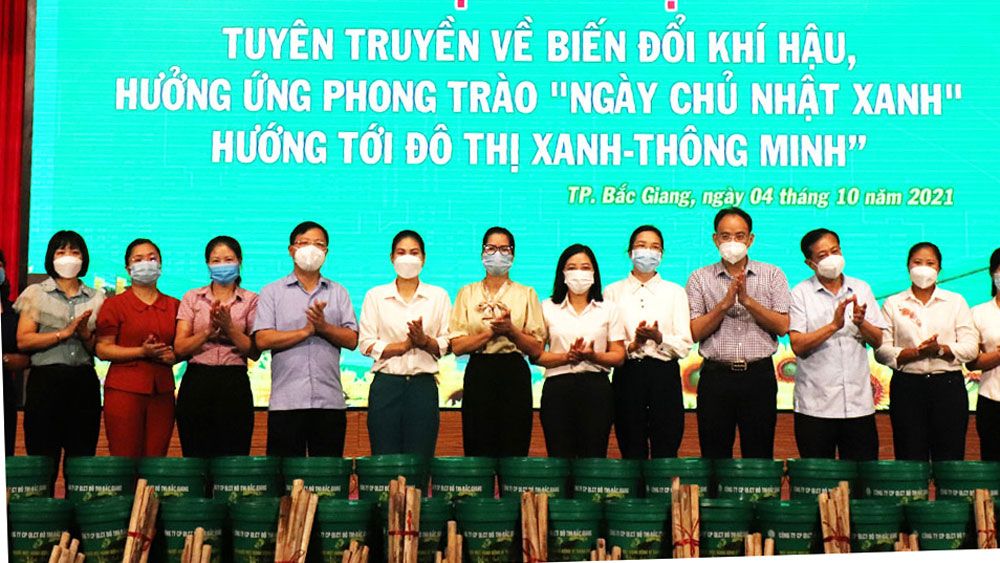 TP Bắc Giang tuyên truyền hưởng ứng phong trào "Ngày Chủ nhật xanh"