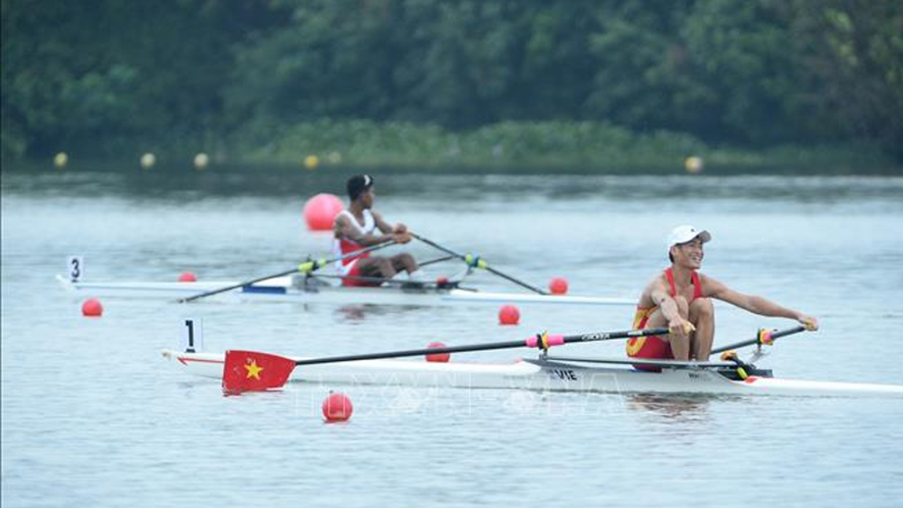 Việt Nam về thứ nhất 5/8 nội dung đua thuyền Rowing