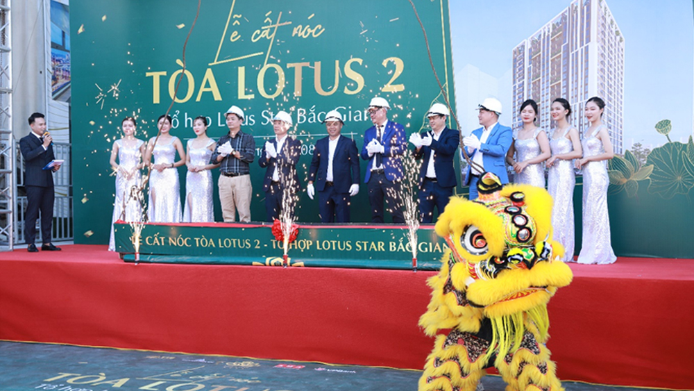 Tòa Lotus 2 - Lotus Star Bắc Giang cất nóc và khai trương căn hộ mẫu đúng hẹn