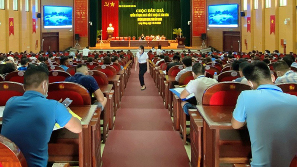 Lạng Giang: Tiền trúng đấu giá 69 lô đất ở tại xã Tân Hưng tăng 80,6 tỷ đồng so với khởi điểm