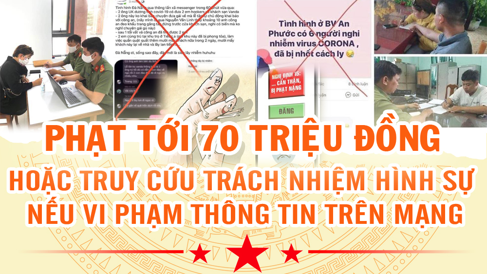 Phạt tới 70 triệu đồng hoặc truy cứu trách nhiệm hình sự nếu vi phạm thông tin trên mạng