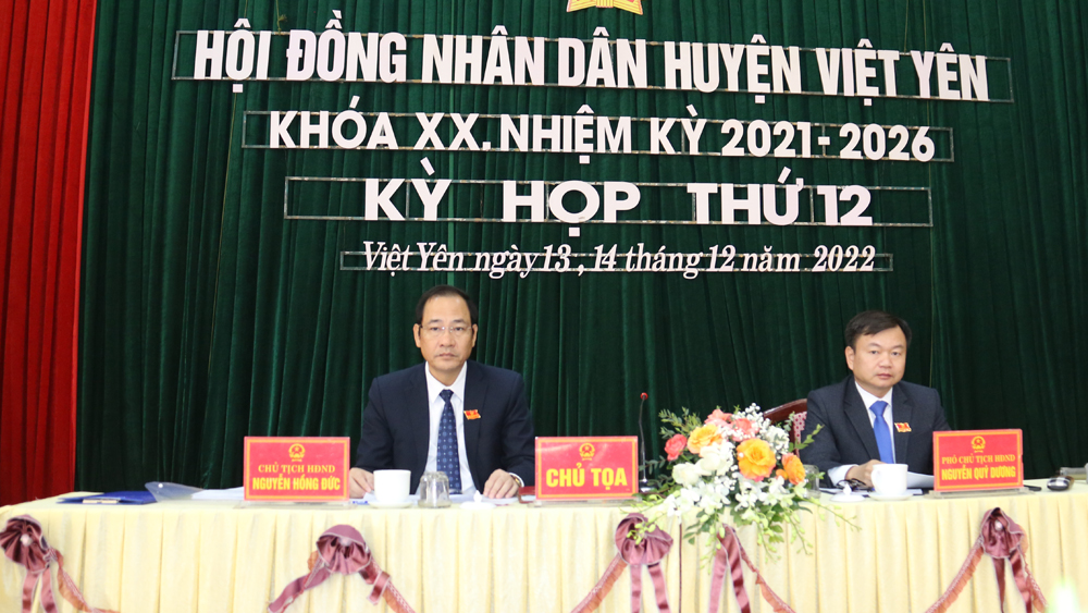 Kỳ họp thứ 12, HĐND huyện Việt Yên khóa XX