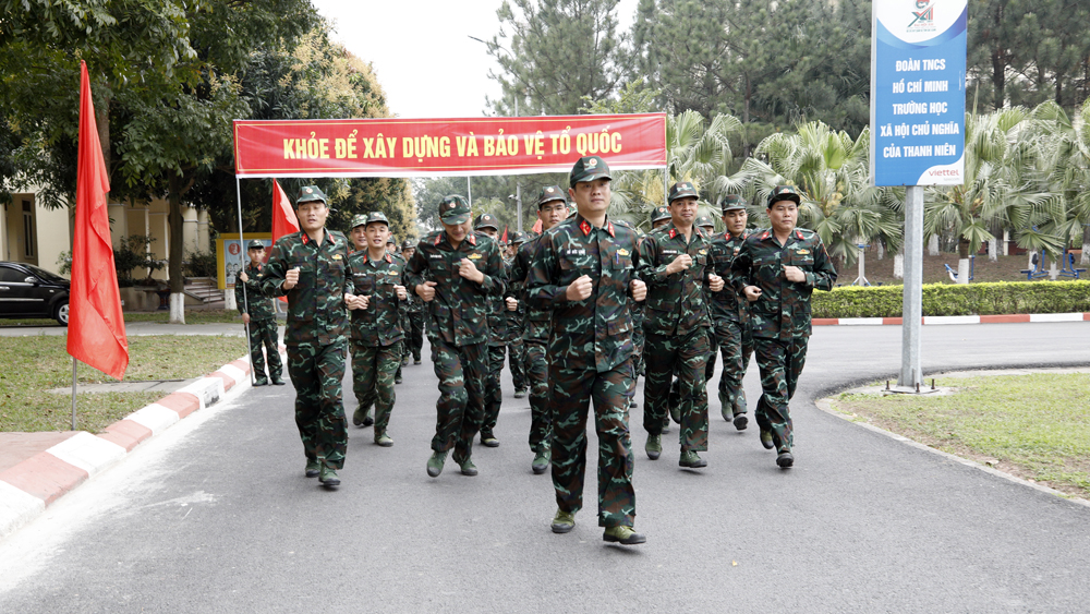 Bộ CHQS tỉnh Bắc Giang tổ chức "Ngày chạy thể thao quân sự" kết hợp "Ngày chạy Olympic"