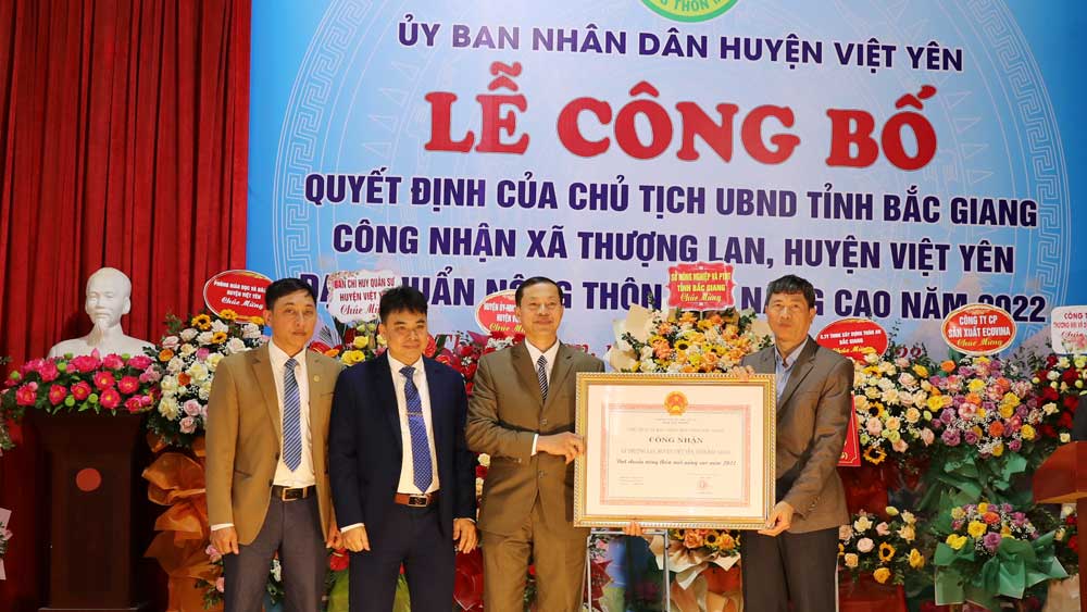 Xã Thượng Lan (Việt Yên) đạt chuẩn nông thôn mới nâng cao