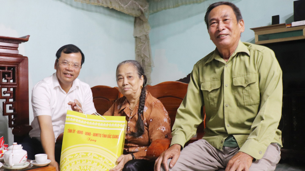 Lãnh đạo UBND tỉnh Bắc Giang, Đoàn Đại biểu Quốc hội tỉnh thăm, tặng quà người có công tại huyện Tân Yên