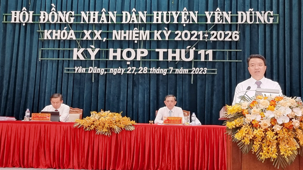 HĐND huyện Yên Dũng thông qua 10 nghị quyết về phát triển KT-XH