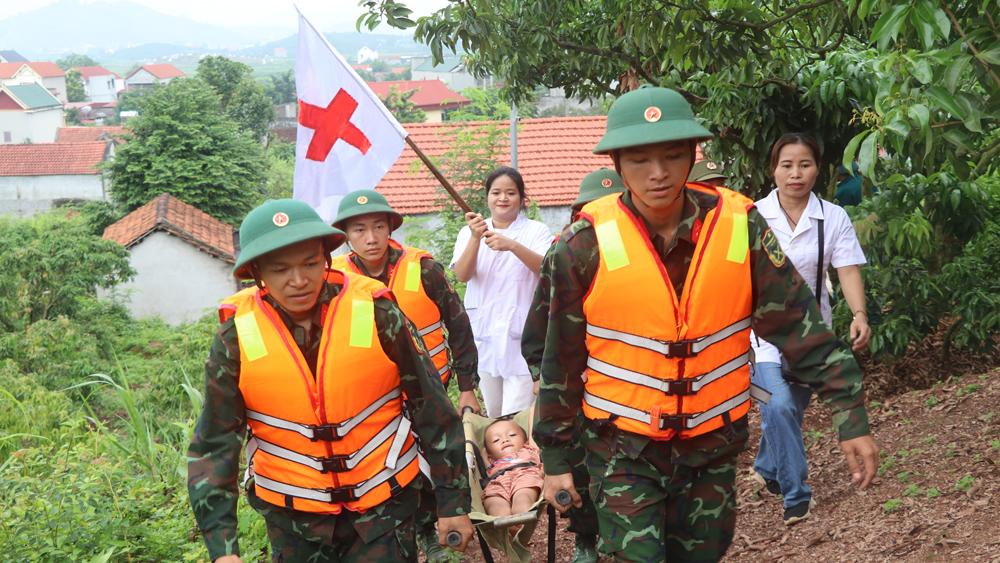 Lục Ngạn: Diễn tập phòng, chống thiên tai, tìm kiếm cứu nạn