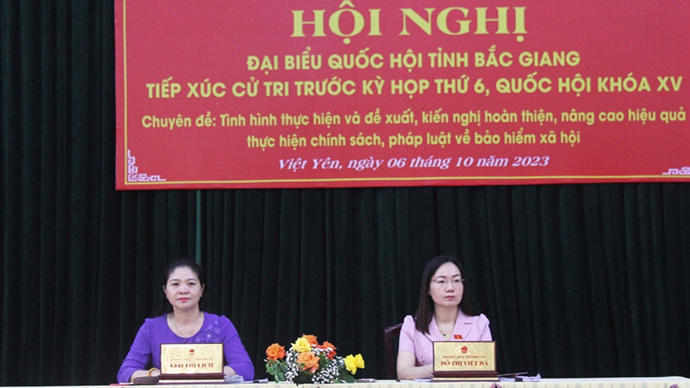 Cử tri các huyện Việt Yên, Yên Dũng đề xuất nhiều nội dung về thực hiện chính sách bảo hiểm xã hội