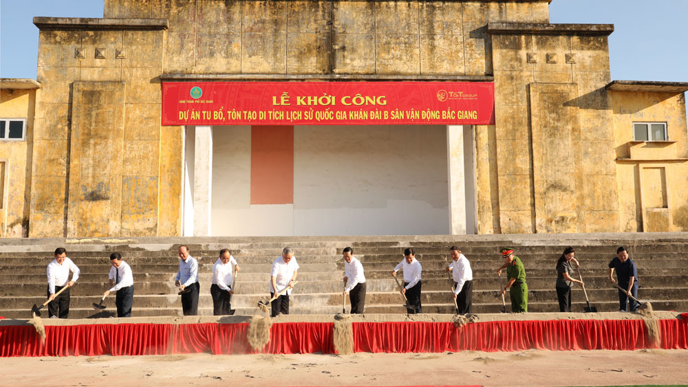 Khởi công dự án tu bổ, tôn tạo di tích lịch sử cấp quốc gia khán đài B sân vận động Bắc Giang