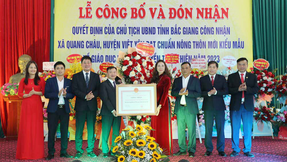 Xã Quang Châu (Việt Yên) đạt chuẩn nông thôn mới kiểu mẫu và chính quyền thân thiện