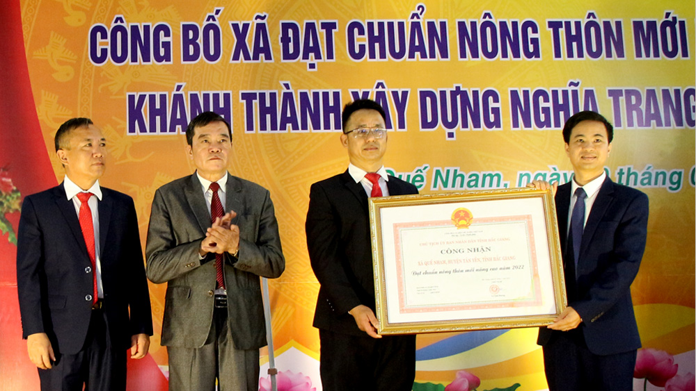 Công bố xã Quế Nham (Tân Yên) đạt chuẩn nông thôn mới nâng cao