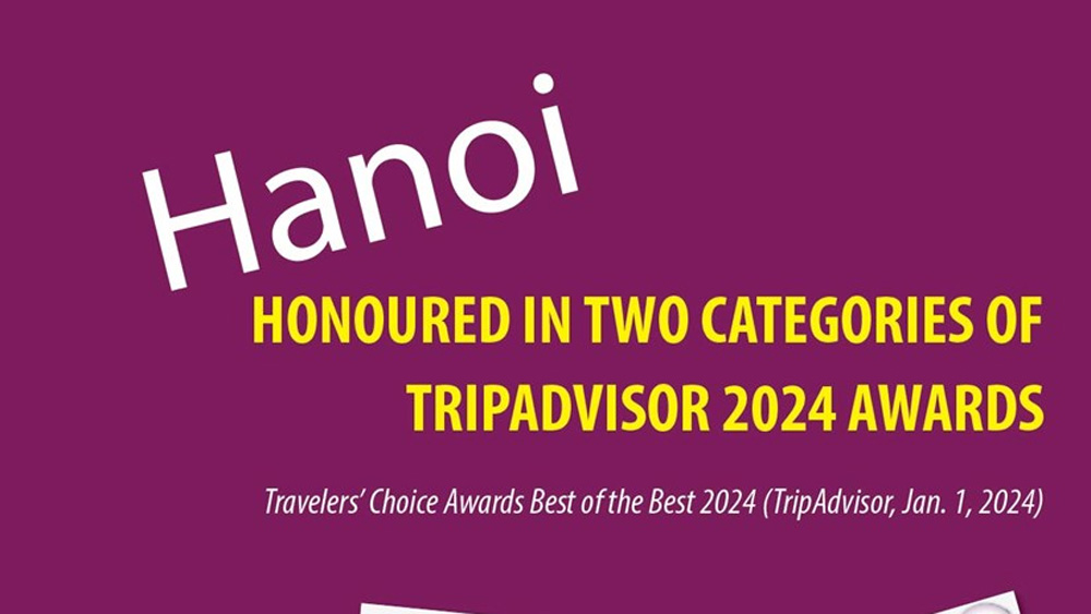 Hanoi honoured in two categories of TripAdvisor awards
