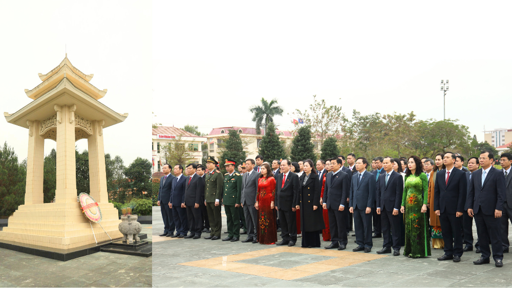 Các đồng chí lãnh đạo tỉnh Bắc Giang dâng hương tưởng niệm các anh hùng liệt sĩ