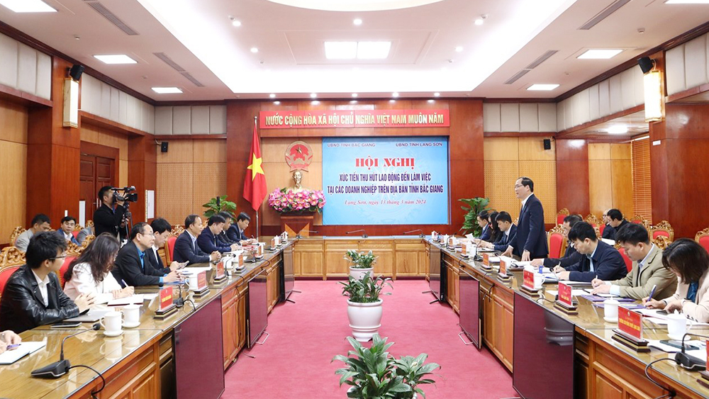 Đoàn công tác tỉnh Bắc Giang làm việc với tỉnh Lạng Sơn về xúc tiến thu hút lao động