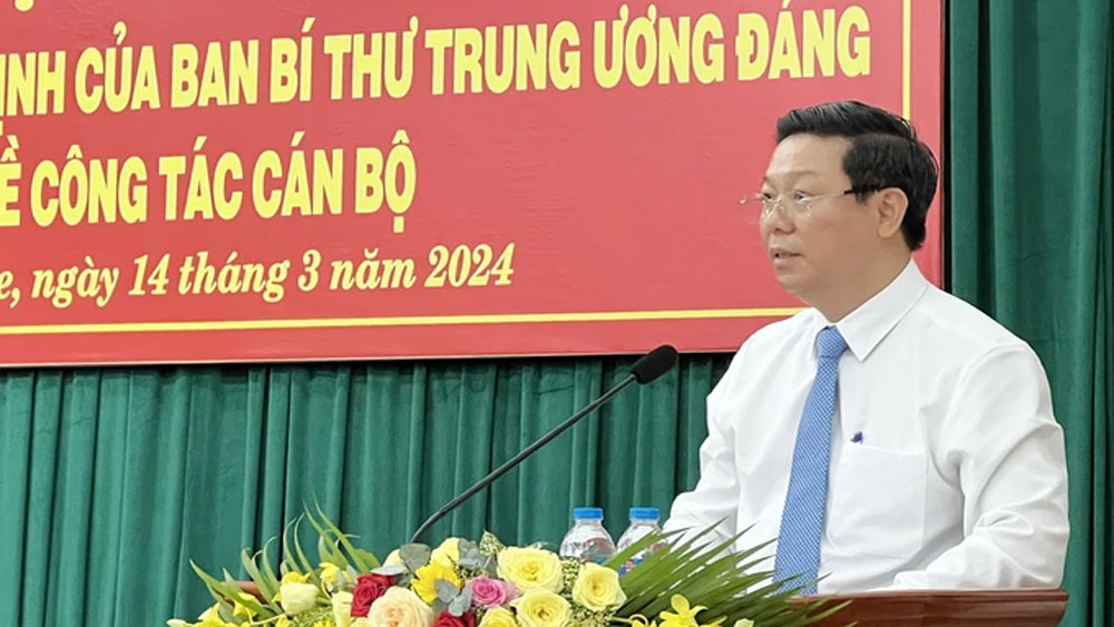 Đồng chí Trần Thanh Lâm giữ chức Phó Bí thư Tỉnh ủy Bến Tre