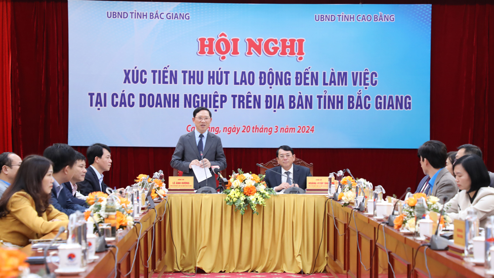 Hai tỉnh Bắc Giang - Cao Bằng tăng cường hợp tác, xúc tiến thu hút lao động, giải quyết việc làm