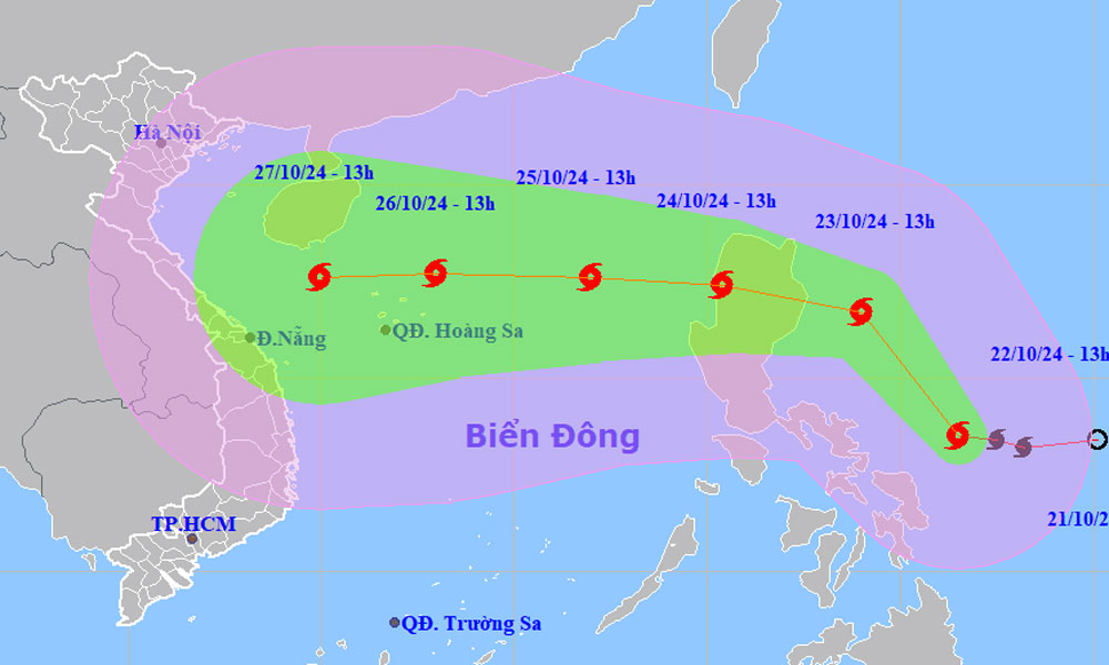  Bão Trà Mi hướng vào Biển Đông