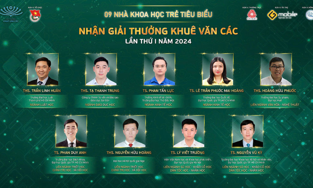  9 nhà khoa học đầu tiên nhận giải Khuê Văn Các