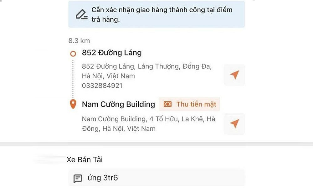  Lừa chiếm đoạt tiền ứng trước của shipper giao hàng