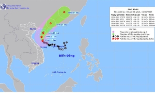 Bão số 1 mạnh lên cấp 10, giật cấp 13, gây mưa to tại miền trung