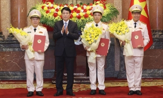Ba Thứ trưởng Bộ Công an được thăng cấp bậc hàm Thượng tướng