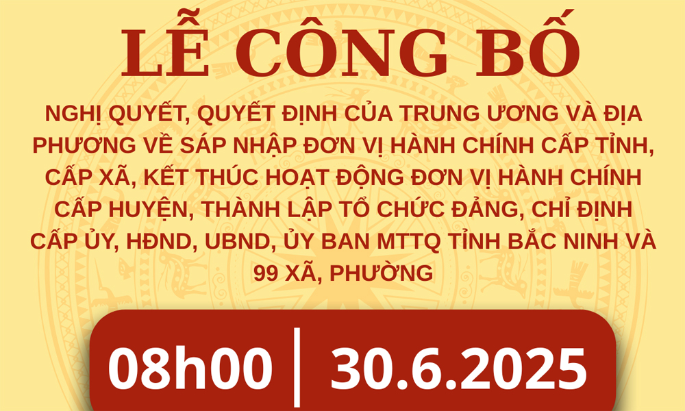  Lễ công bố các nghị quyết, quyết định về sắp xếp cơ quan, đơn vị, tổ chức
