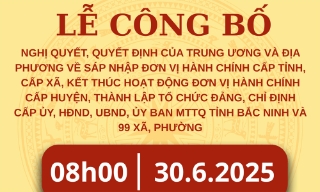 Lễ công bố các nghị quyết, quyết định về sắp xếp cơ quan, đơn vị, tổ chức