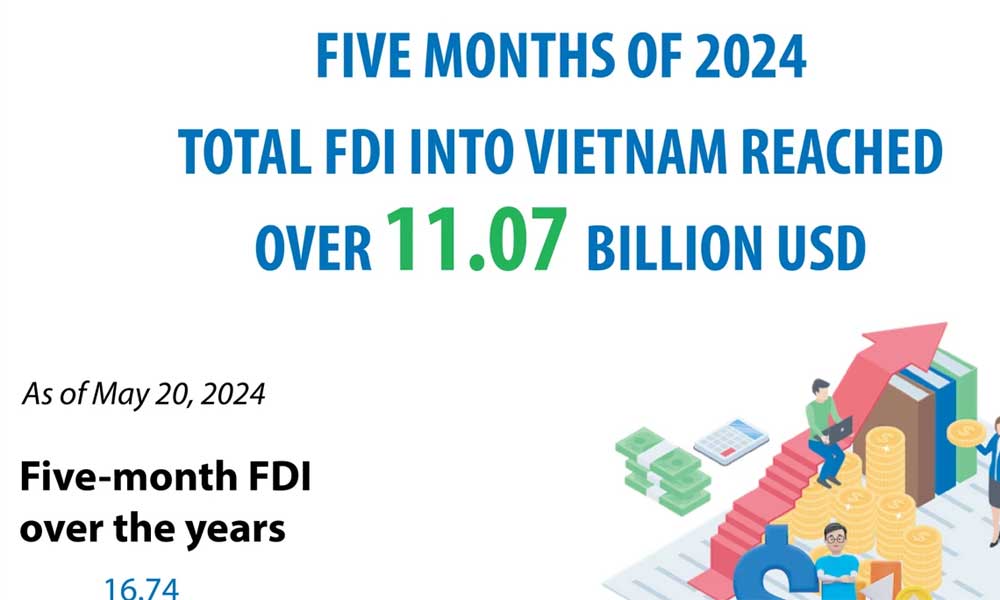 FDI hits over 11.07 billion US in January-May