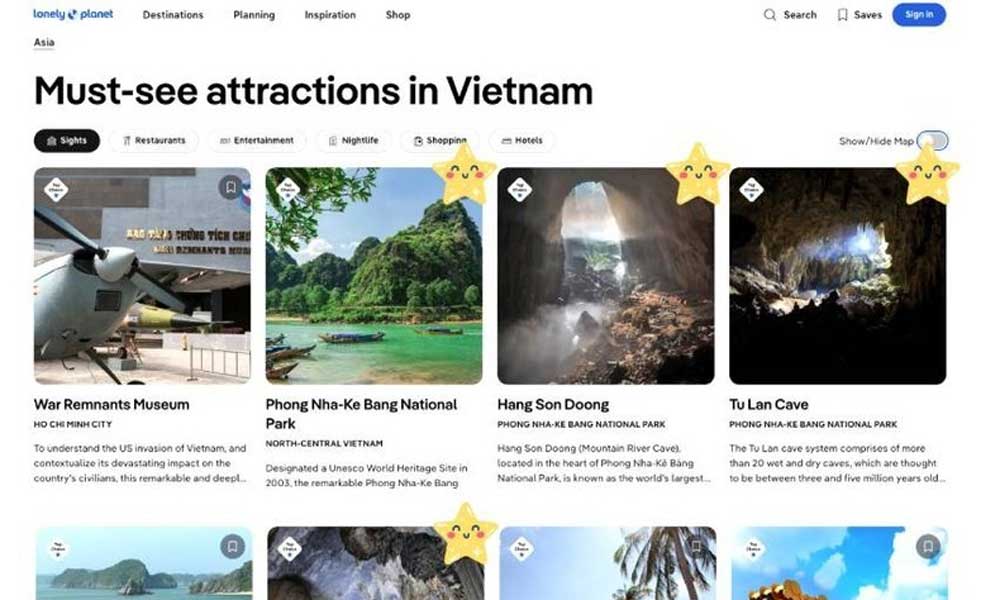 Four locations in Quang Binh named in Lonely Planet’s list of must-see attractions in Vietnam