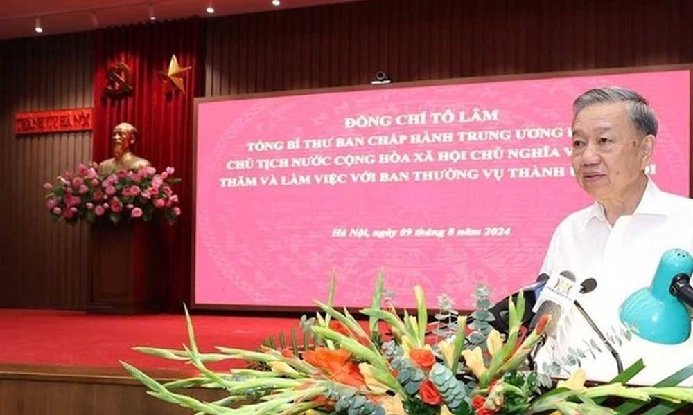 Top leader demands Hanoi make stronger efforts to fulfill special role