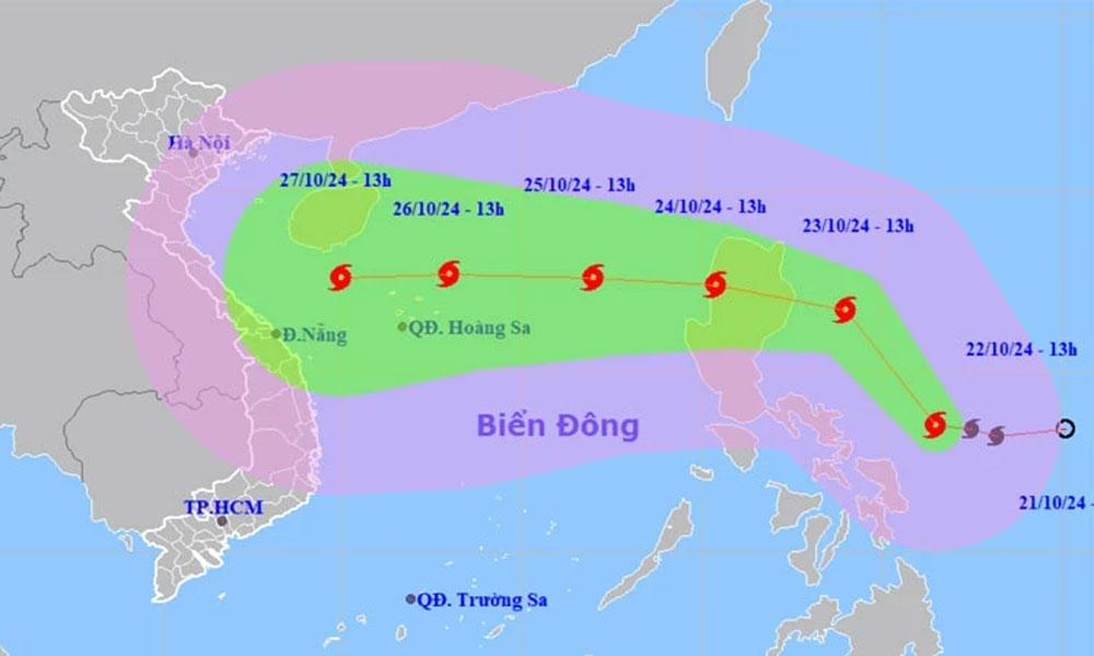 Typhoon Trami may reach level 12, with gusts up to level 15 when entering East Sea