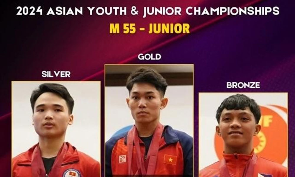 Vietnamese young weightlifting team lead Asian championship