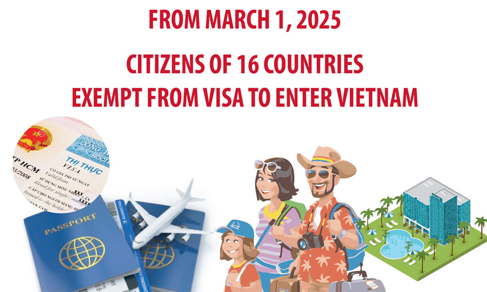 Vietnam grants visa exemptions to citizens of 16 countries