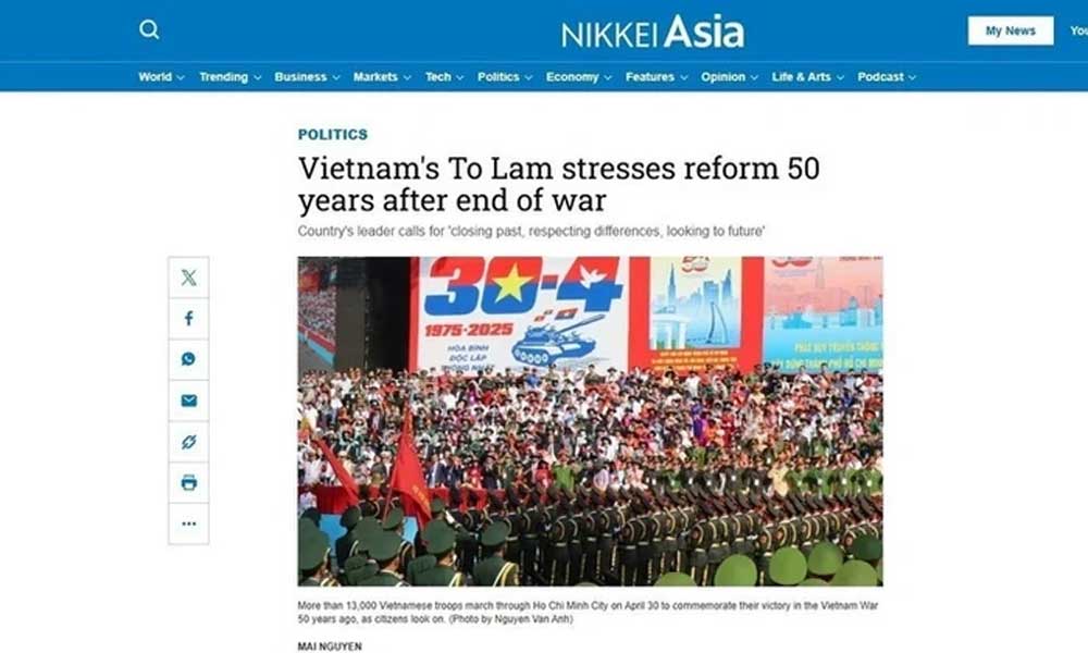 Nikkei Asia highlights Vietnamese people's pride at reunification celebration