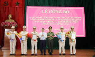Công bố các quyết định về tổ chức, cán bộ Công an tỉnh Bắc Ninh (mới)