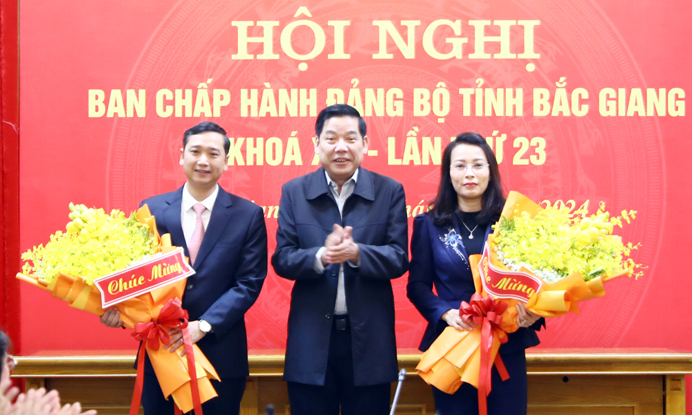  Các đồng chí: Nguyễn Thị Hương, Nguyễn Việt Oanh được bầu giữ chức Phó Bí thư Tỉnh ủy Bắc Giang