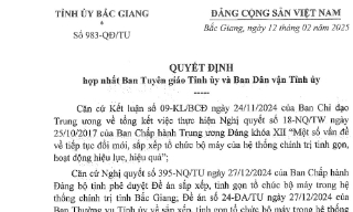 Bắc Giang: Hợp nhất Ban Tuyên giáo Tỉnh ủy và Ban Dân vận Tỉnh ủy