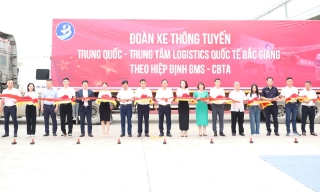 Trung tâm Logistics Quốc tế Bắc Giang đón xe thông tuyến quốc tế đầu tiên