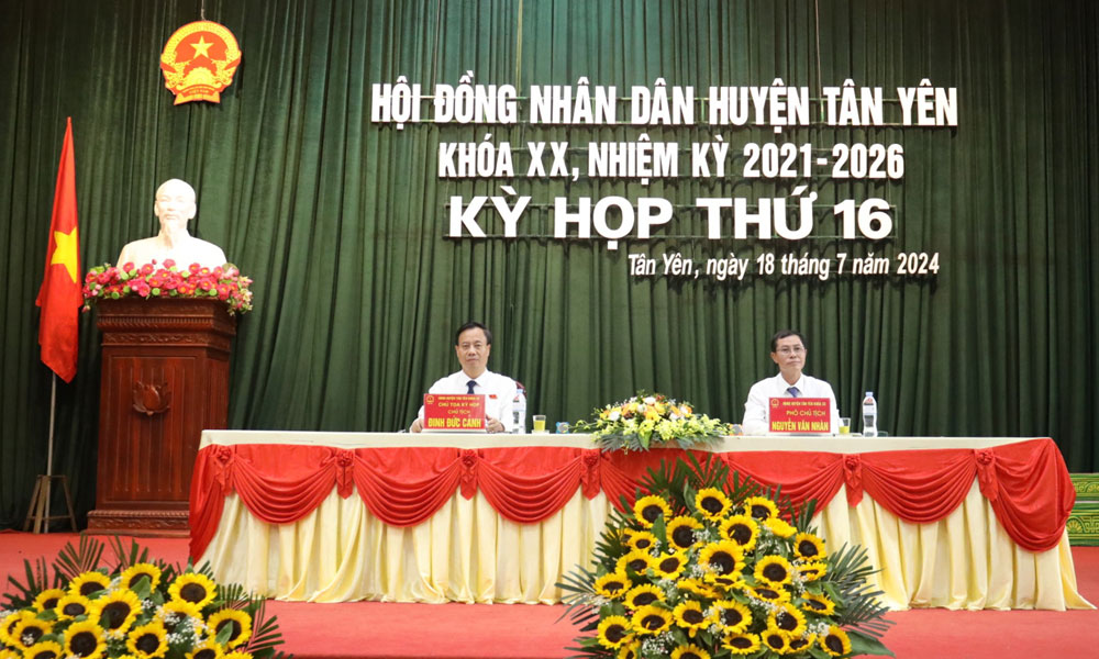 Kỳ họp thứ 16, HĐND huyện Tân Yên khóa XX: Thông qua 9 nghị quyết về phát triển KT-XH