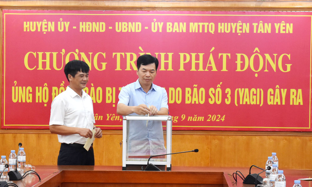 Tân Yên: Phát động ủng hộ đồng bào bị thiệt hại do bão số 3