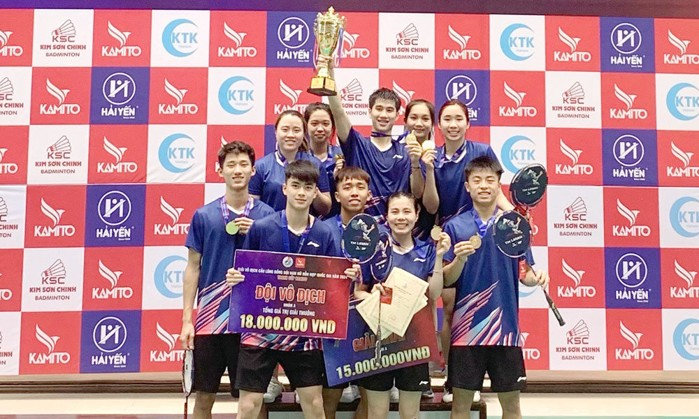 Bắc Giang giành ngôi vô địch giải cầu lông đồng đội nam nữ hỗn hợp quốc gia