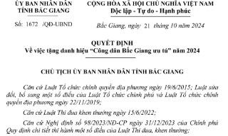 9 cá nhân được tặng danh hiệu “Công dân Bắc Giang ưu tú” năm 2024