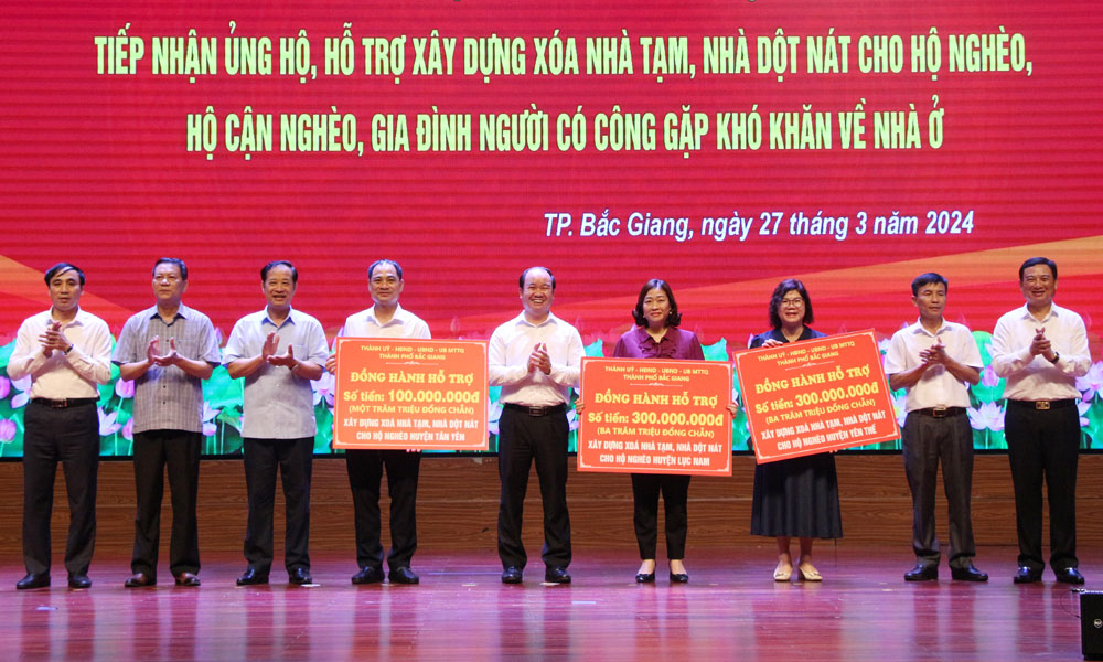 TP Bắc Giang hỗ trợ 3 huyện Tân Yên, Yên Thế, Lục Nam xóa nhà tạm, nhà dột nát
